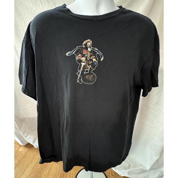 Black Captain Morgan Pirate Diageo Cotton T Shirt Adult Size XL